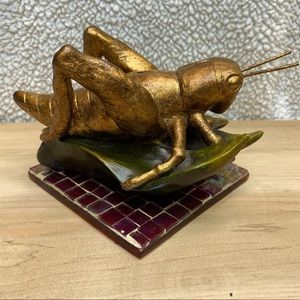 Large gold grasshopper for good luck